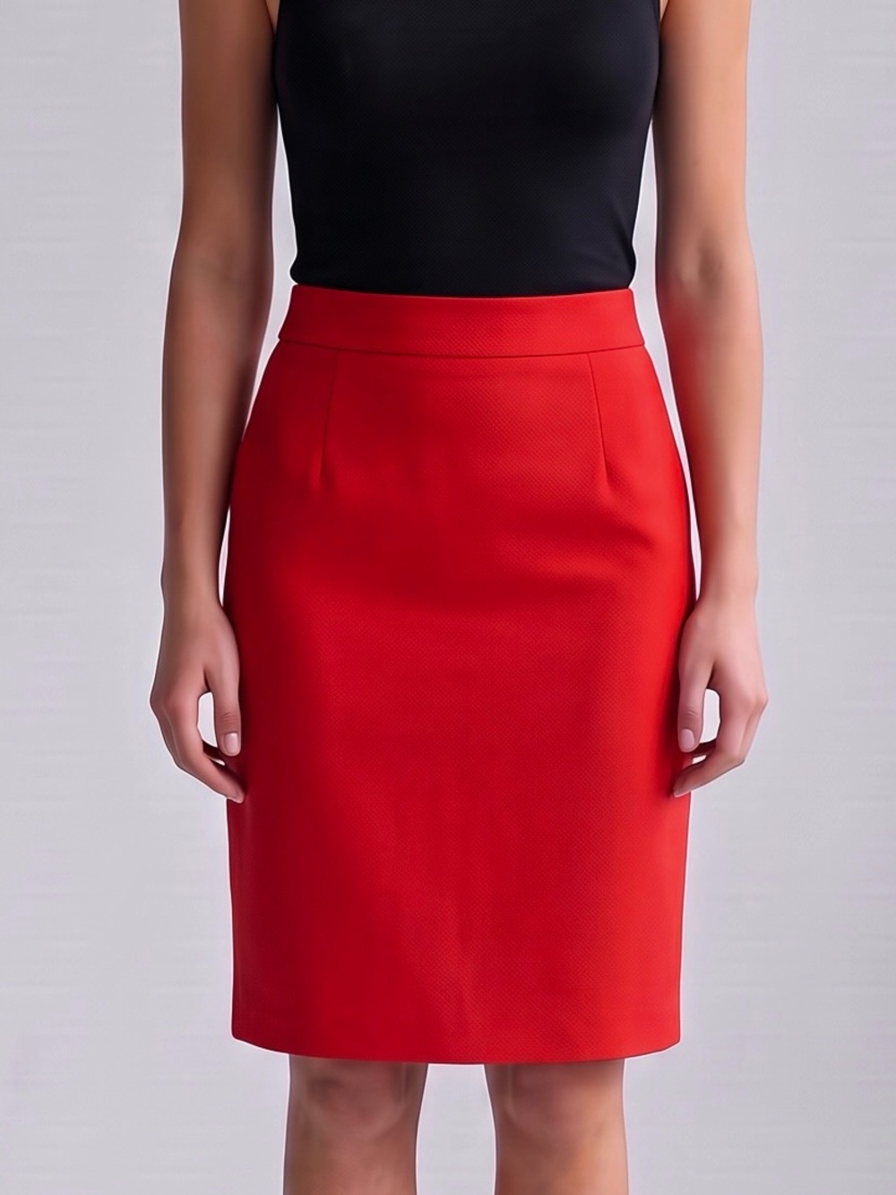 ❤️Vintage Ralph Lauren Blue Label Red Skirt Women's Size 4 Knee Length Suiting